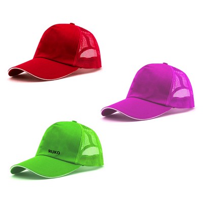 80/20 Cotton/Polyester Trucker Cap with Mesh Back & Sandwich Visor