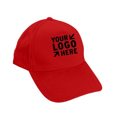 Solid Color Cotton 5-Panel Baseball Cap